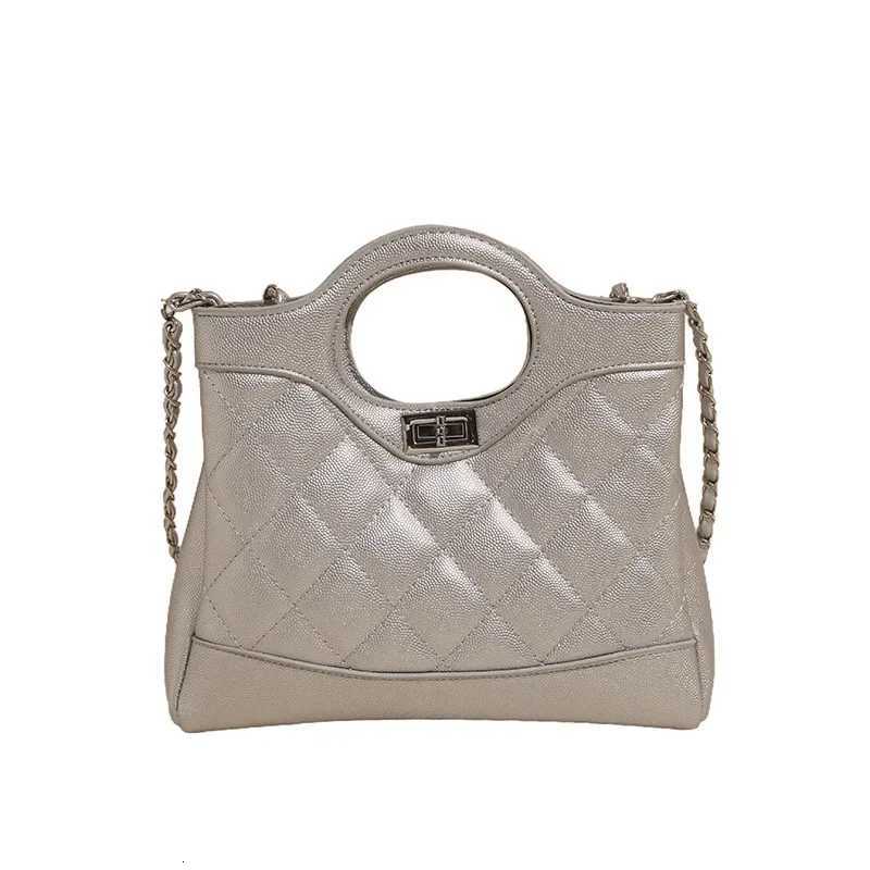 2025 Spring New Style Womens Stylish Large-Capacity Chain Underarm Bag Quilted Tote Bag Trendy Handheld BriefcaseW251118