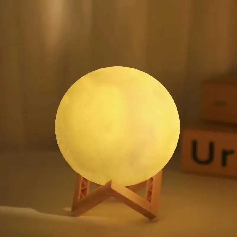 12cm 7 Color Changing Moon Lamp Wireless Night Lamp Table Lamps Romantic Button Battery Powered Indoors Lighting M251118
