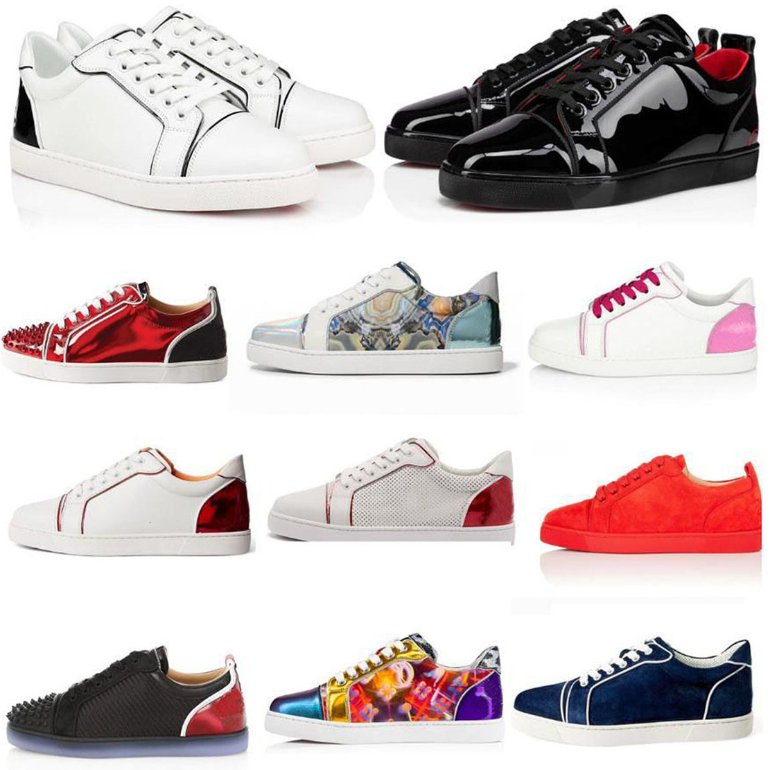 Fashion Luxury sneaker Junior Spikes Flat Men casual shoes Fun Vieira low top flat platform sneakers outdo red bottoms Christian Louboutins loubitons PNT4