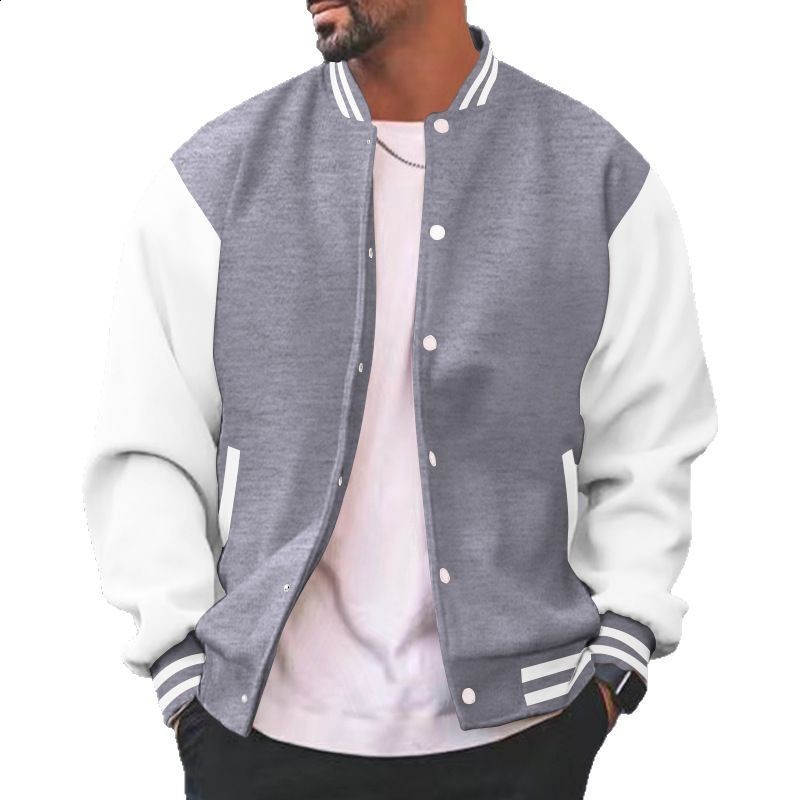 Mens autumn and winter jackets trendy hoodies casual and versatile mens loose fit youth cardigans baseball jackets jackets 240703