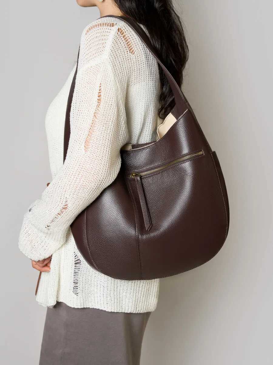 YANATARI underarm cowhide Genuine leather bag Soft Leather Large Capacity minimalist handbag luxury high quality shoulder bagW251118