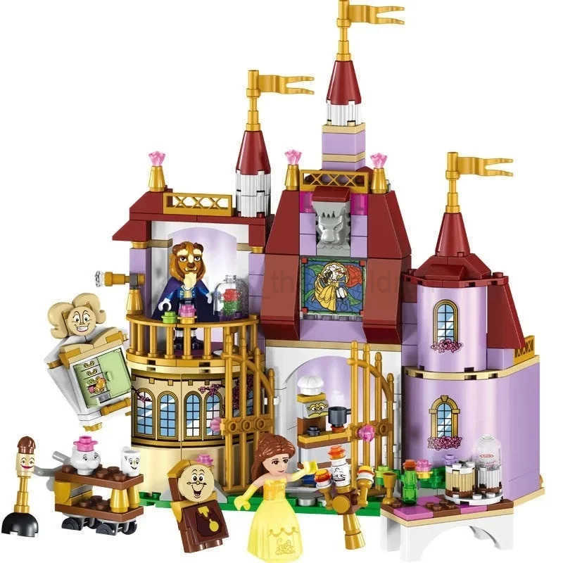 Disney Princess Magical Castle Set Little Mermaid Frozen Elsa Building Block Princess Bricks Toy Friends Kid Diy Birthday Gift W20250418