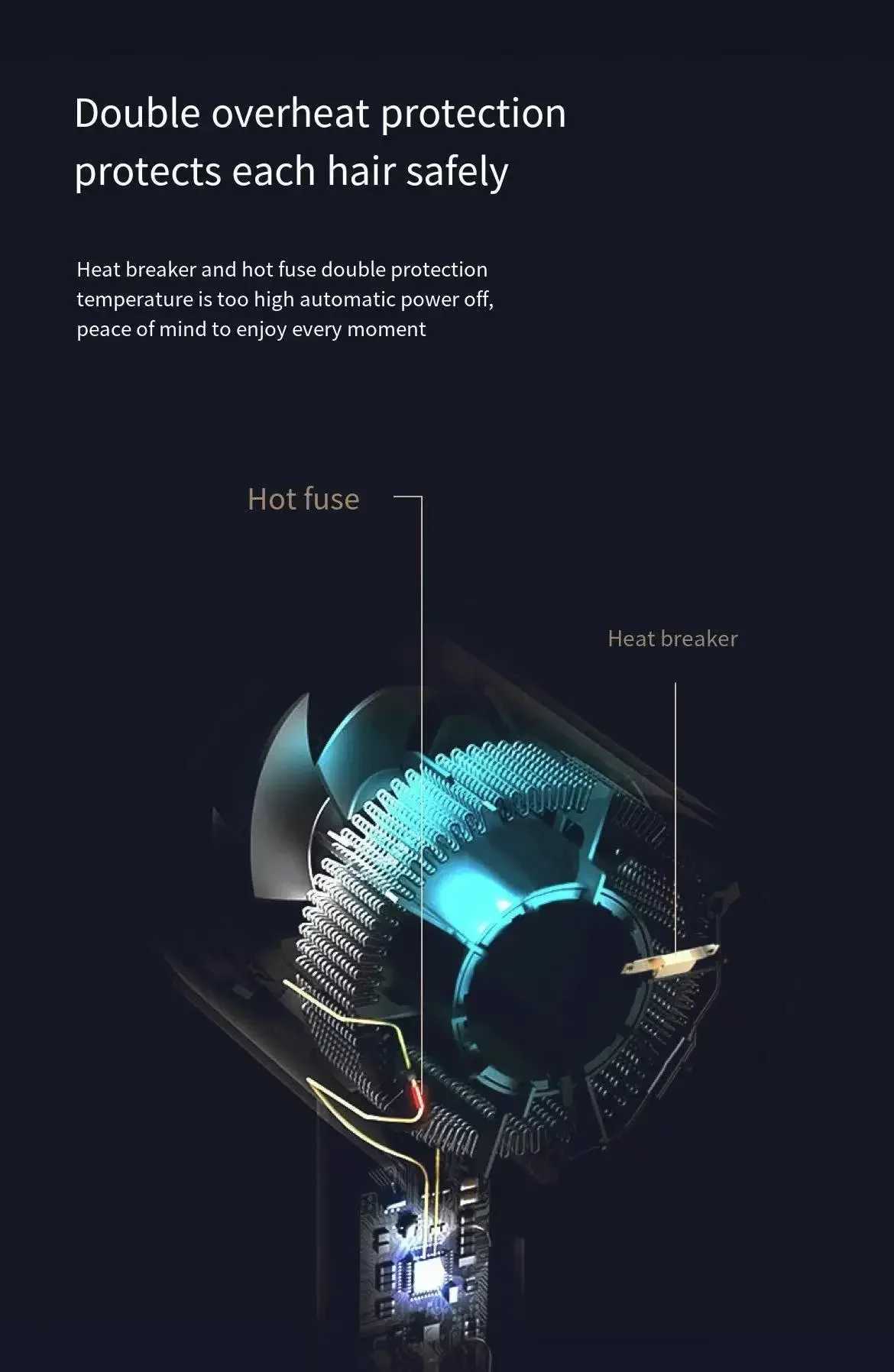 Professional High-power Electric Hair Dryer Home Hair Salon Hammer Blower High Speed Negative Ions Styling Tools Low NoiseT251118
