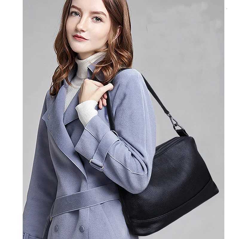 100 Real Leather Women Messenger Bags Soft High Quality Genuine Cowhide Leather Crossbody Handbags 2025 New Autumn And WinterW251118