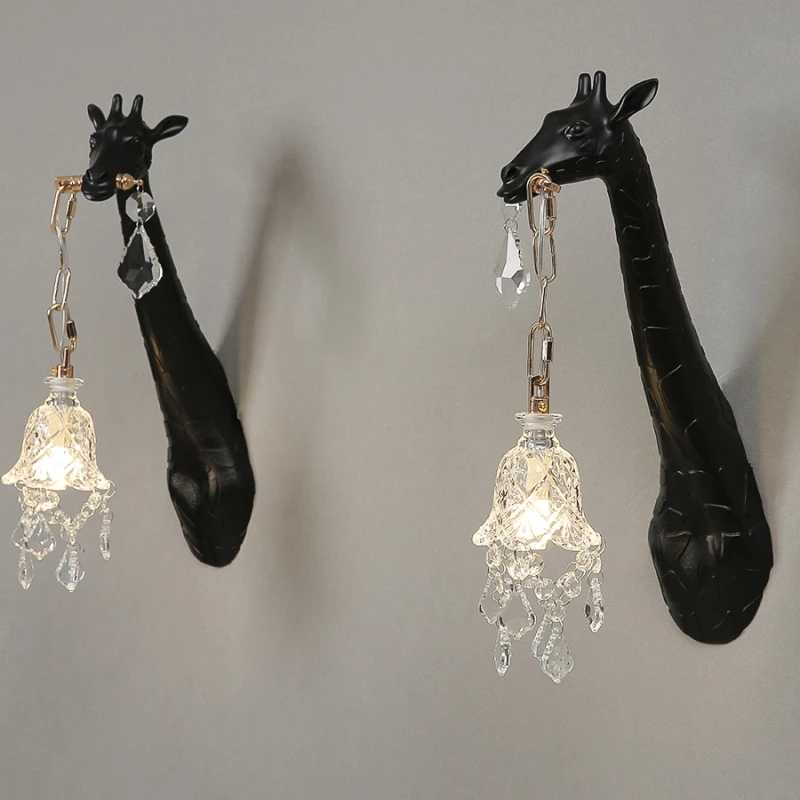 Giraffe Wall Lamp G9 Bulb Resin animal lamp crystal sconces wall light For Bedside Lighting Living Room hallway wall lights M251118