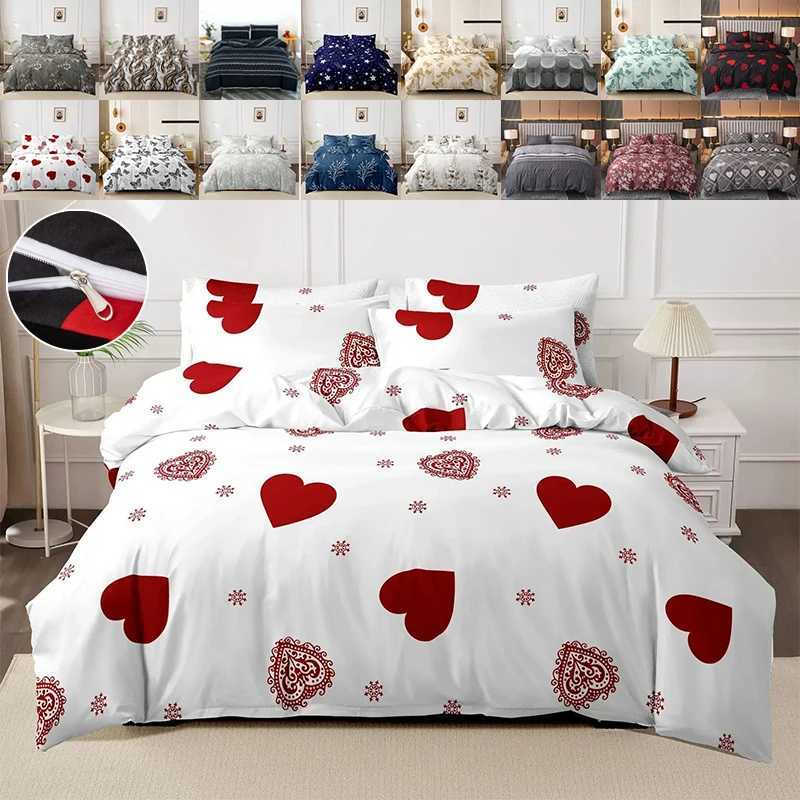 3pcs Printed Brushed Duvet Cover case Three Piece Set High Quality Skin Friendly Fabric Bedding Cover without Bed SheetM251118
