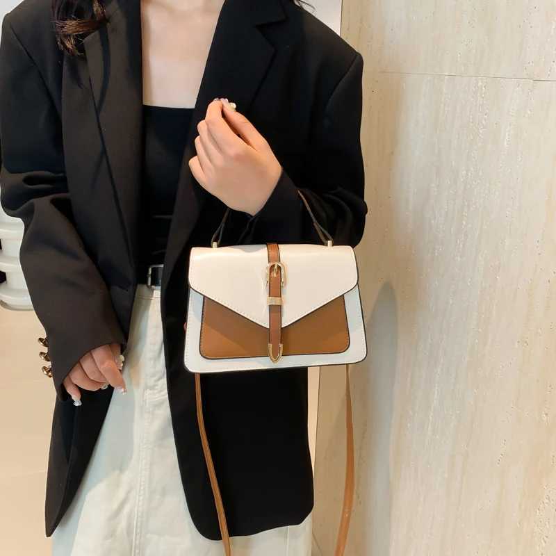 Top Handle Bag for Women Color-Block Shoulder Bag PU Leather Adjustable Strap Satchel Purse Square Bag for Work TravelW251118