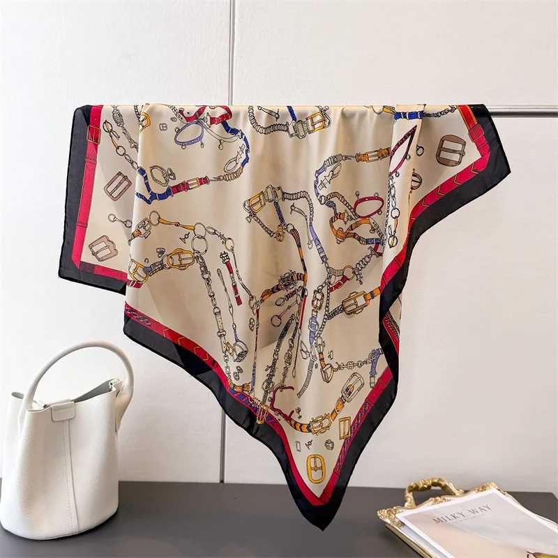 2025 New Square Scarf Women Luxury Floral Print Kerchief Soft Satin Hairband Hands Bag Ribbon Foulard Hijab Neckerchief HeadbandXJ251118