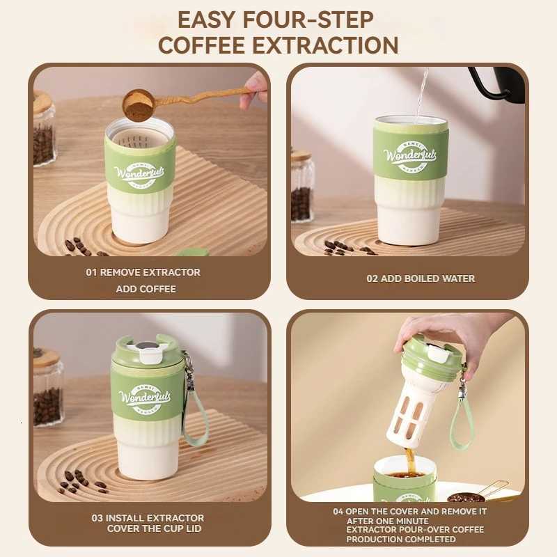 Coffee Cup Stainless Steel Extractor Home Office Thermal Water Bottle Milk Thermos Ice Block Insulation Y251118