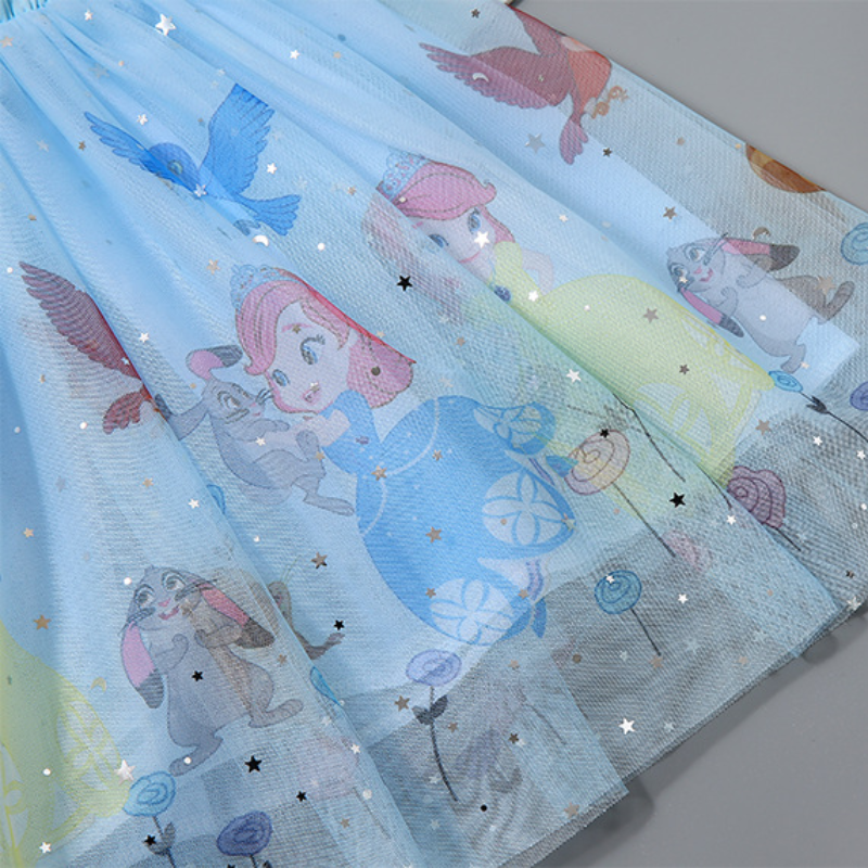 DISNEY kids designer clothes Summer dress for baby girl soft fabric design without label Elsa princess dress children's summer suit.