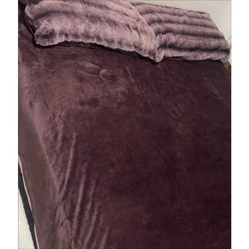 2024 new rabbit velvet milk velvet thickened rabbit fur warm four-piece set 15m 18m bed sheet four-piece setM251118