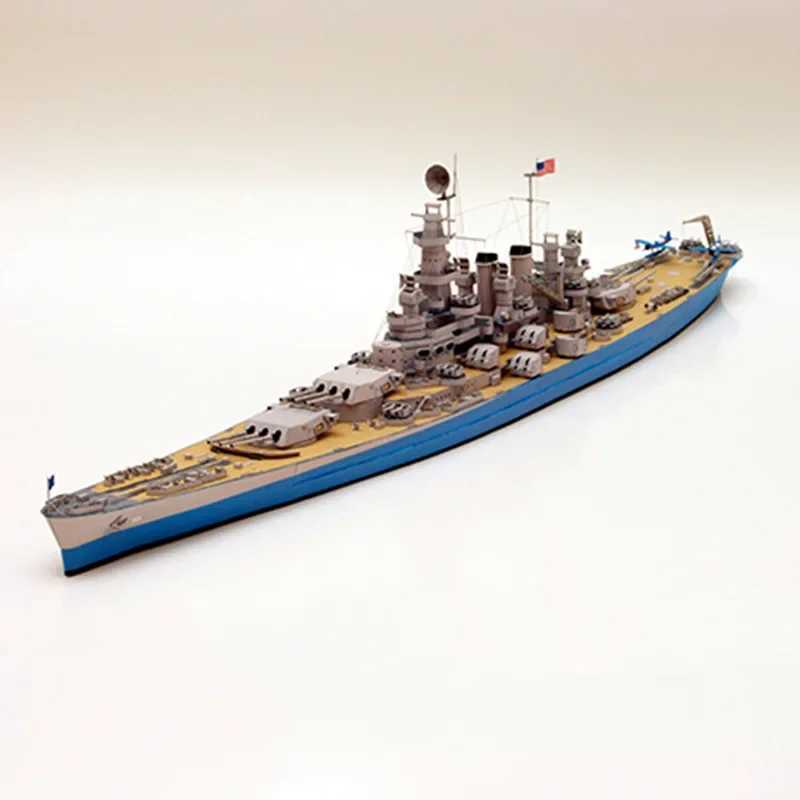 1400 US North Carolina Class Battleship DIY 3D Paper Card Model Building Set Construction Toys Educational Toy Military Model C251118