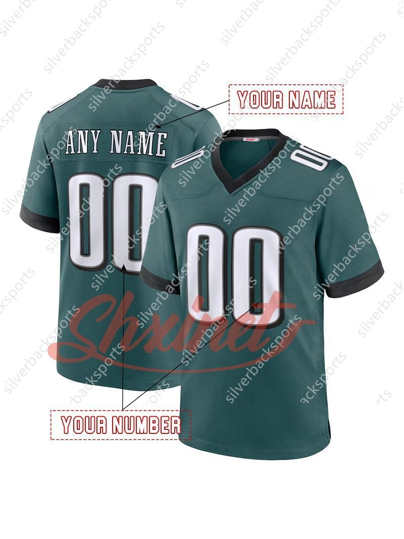 Custom Football Jerseys 26 Saquon Barkley Jalen Hurts 2025 Cooper DeJean Kenny Pickett Jason Kelce Brown Miles Sanders DeVonta Smith Haason Reddick Sw