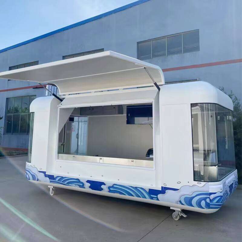 Street Selling Coffee Van Catering Cart Burgers Fries Ice Cream Bus Truck Mobile Food Trailer With Full Kitchen