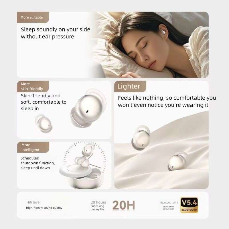 Famous Brand Designer Niche New Headphones & Earphones Silicone Sleep Noise Cancellation True Wireless Bluetooth Headphones Long Battery Life