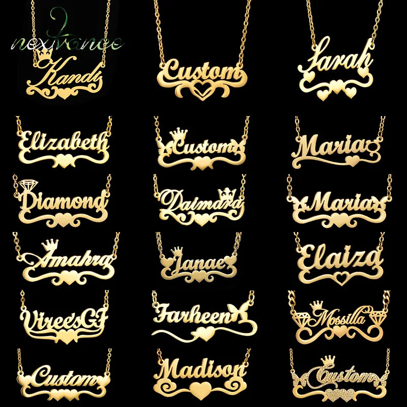 Nextvance Multiple Styles Custom Name Heart Necklace Personalized Nameplate Stainless Steel Pendant For Women Festival Gifts 250418