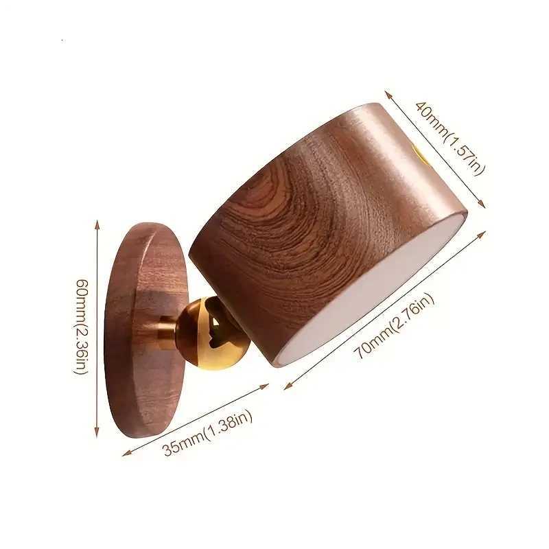 Wooden Indoor Bedroom Living Room Wall Mounted Lamp Down Touch Usb Charging 360 Degree Rotating Magnetic Sconce Light M251118