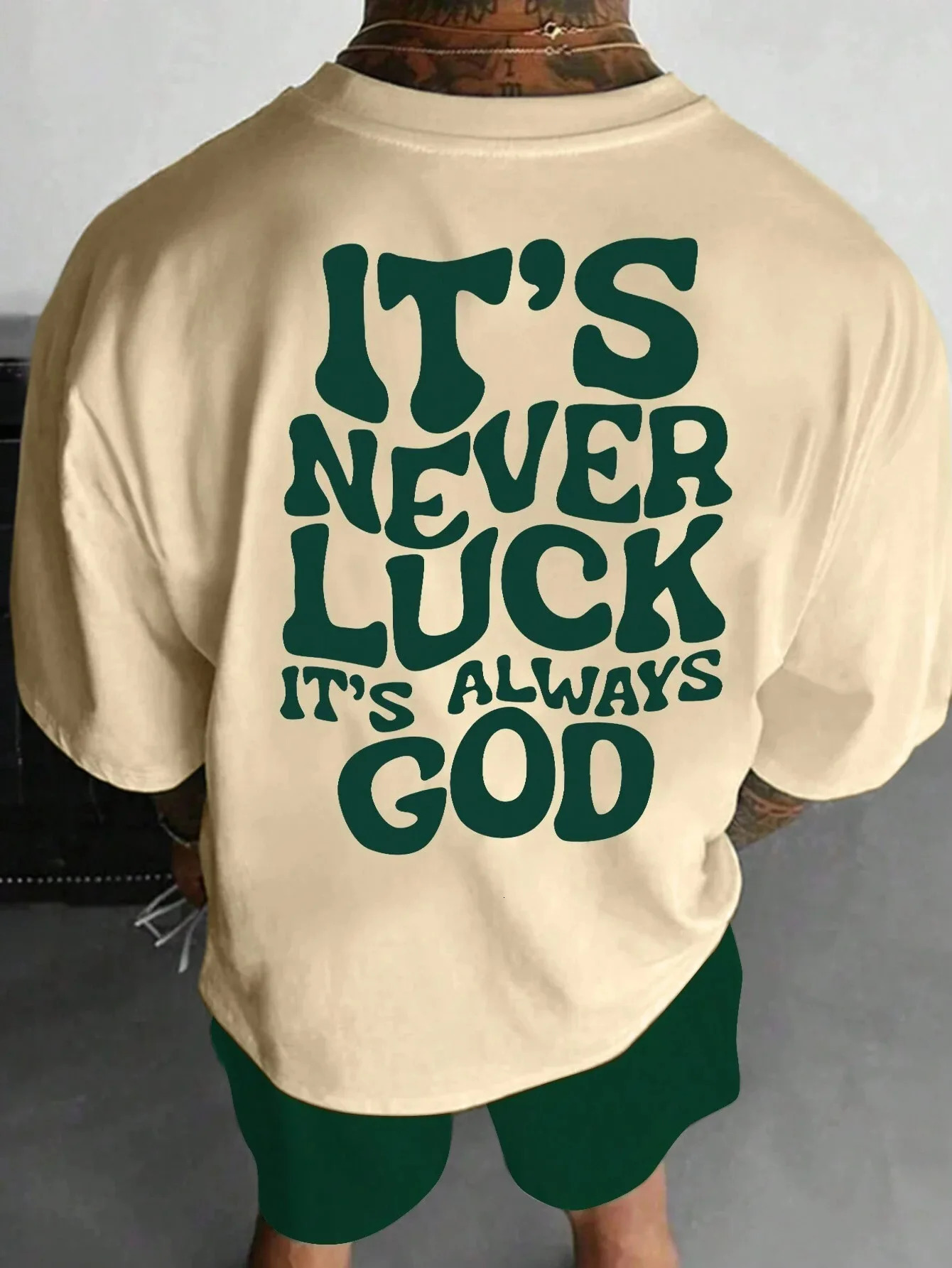 Letter printing round neck oversized graphic mens unisex Tshirt cotton top short sleeved 250408Z