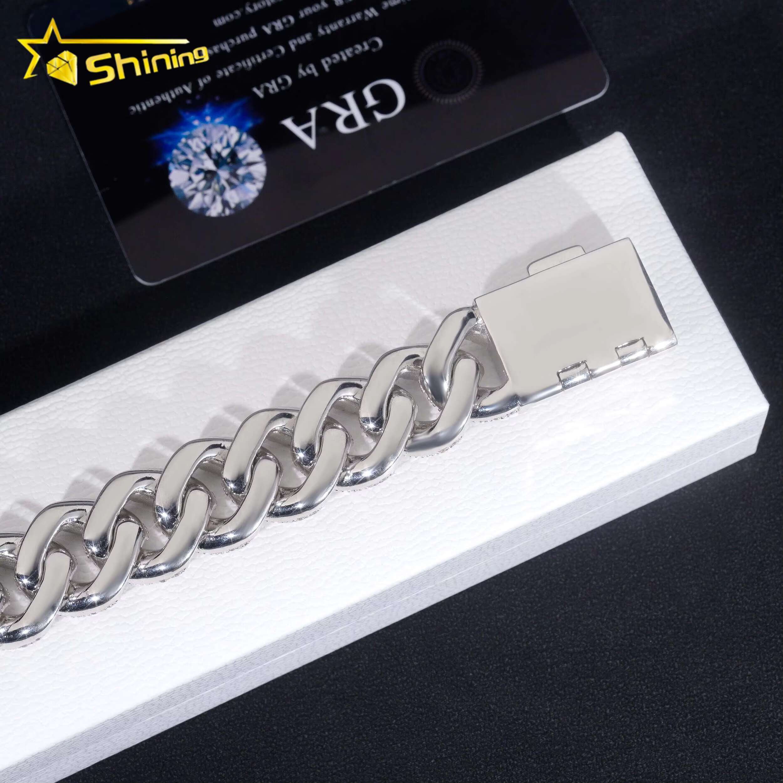 Shining 2024 New Arrivals Hip Hop Jewelry Fashion Moissanite Bracelet Cuban Link Chain