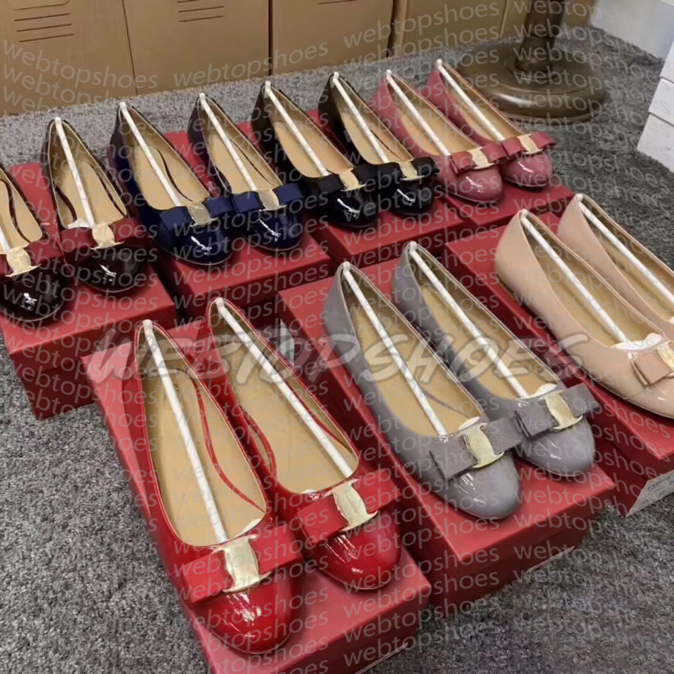 Dress shoes Designer Ballet Flats Chunky heel VARA Party Wedding sandals outdoor Genuine Leather Casual shoes Women flat walk Dance loafer have box