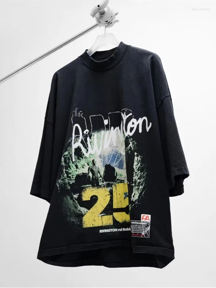 Men's T Shirts Washed RRR-123 Shirt Men Women High Quality Tops Tee RRR123