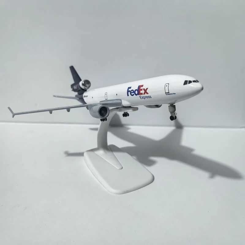 JASON TUTU 20CM Diecast Metal Planes Fedex Express McDonnell Douglas MD-11 Aircraft Model Planel Airplane Collect Gifts C251118