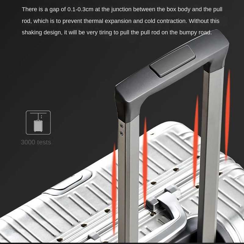 High Quality 100 Aluminum-magnesium alloy 20/24/26/29 inch Travel Suitcase Trolley Case Rolling Luggage Carry-On Cabin Suitcase K251117