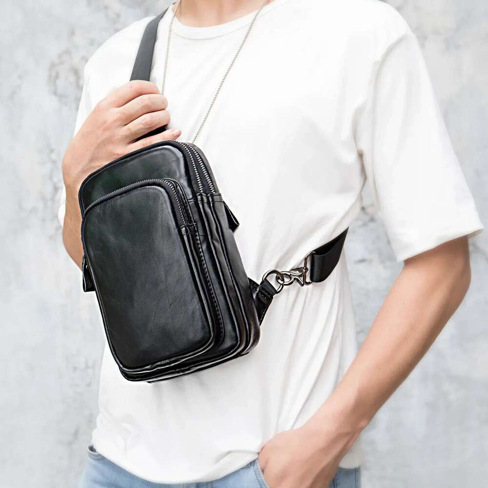 Chest 100% Genuine Leather Shoulder strap handbags Messenger Bag Men Sg Bags designer bag black Crossbody Pack