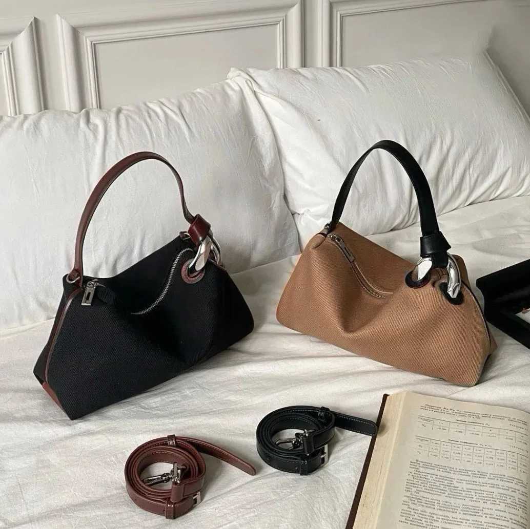 Textured Oxford cloth underarm bag 2025 new design personality contrast color one-shoulder crossbody bag fashion ladies handbagW251118