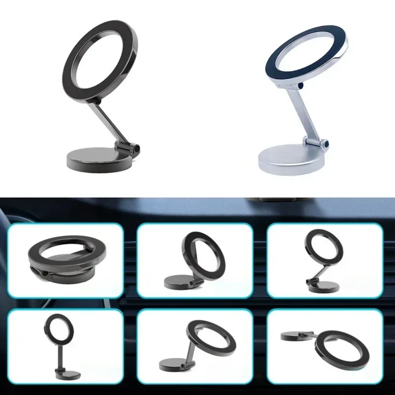 Alloy Folding Magnetic Car Phone Holder 360 Degrees Adjustable Car Navigation Mount Portable for Phone Ph02 for Desk Use