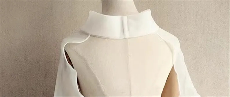 Organza Wedding Shrug Puffy Full Trumpet Sleeves High Neck Backless Bride Bolero Bridal Jacket Formal Party Shrug Women Cape 250408