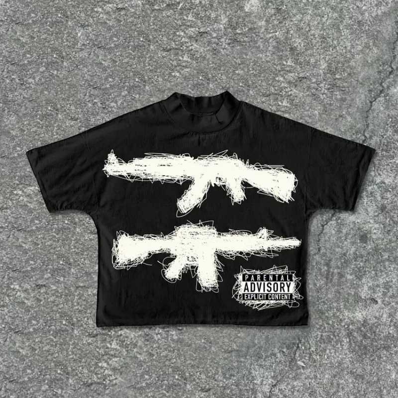 Nd Peace Graphics 100% Cotton Cropped T-Shirts Men Y2K Summer Short Slves Vintage Oversize Tshirt Strtwear Women Tops NewC250418