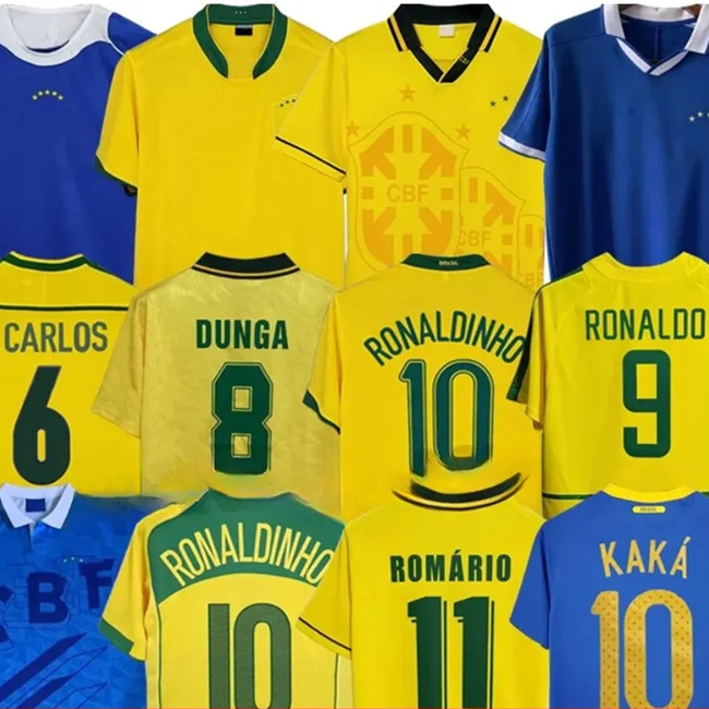 Brasil soccer jerseys 1970 1978 1988 Ronaldinho 1991 1993 camisa de futebol 2010 classic BraziLS 1997 1998 RIVALDO ADRIANO 2006 Retro shirt 666