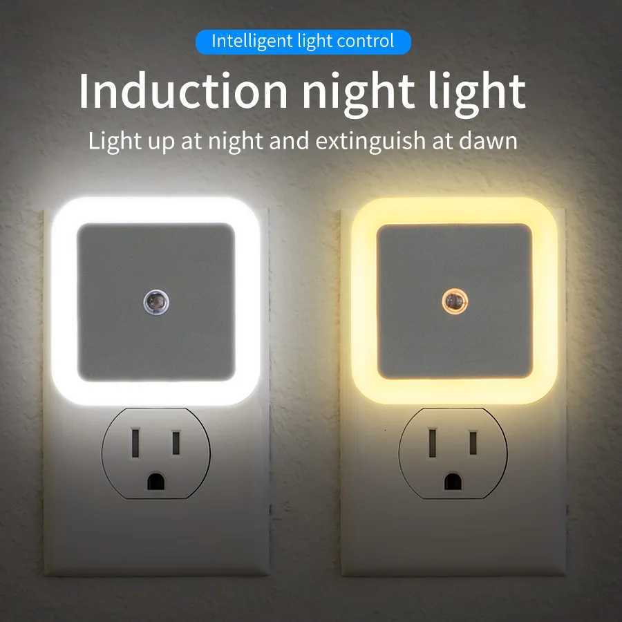 Wireless Sensor LED Night Light US/EU Plug-in Mini Square Wall Lamp for Baby Children Living Room Bedroom Corridor Lighting Lamp M251118