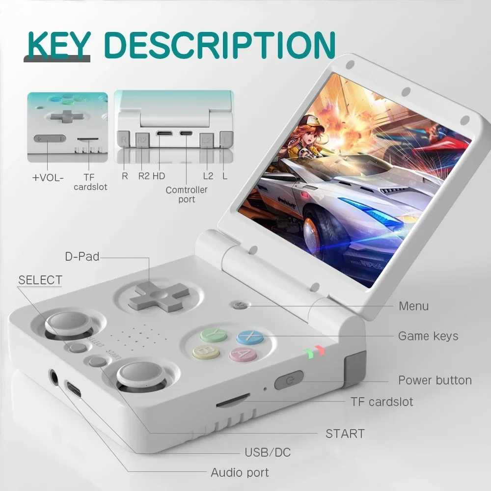 MIYOO FLIP V2 Handheld Game Players 35 I Screen Linux System Onion OS Video Game Consoles Free Case Gamer Gift Retro GamingW251118