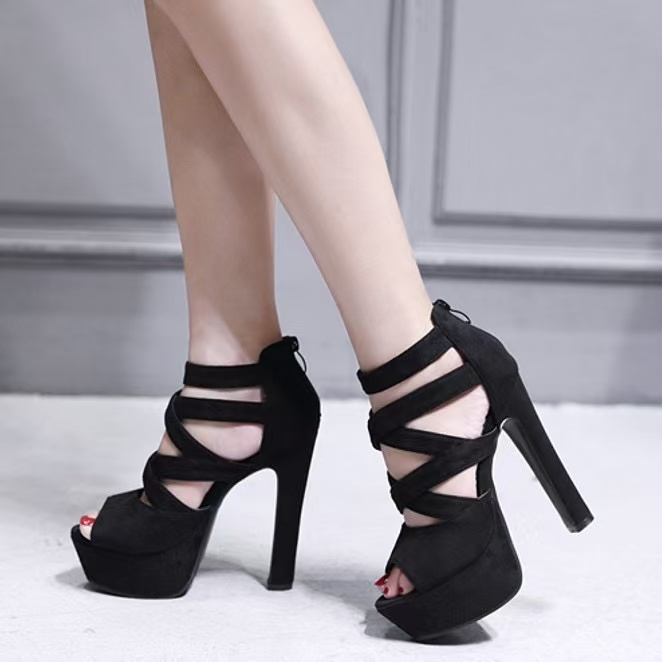 New Women's Sexy Sandals Platform Summer 2024 Trend White Black High Heels Gladiator Sandal Fashion Party Dance Shoes Female cea5