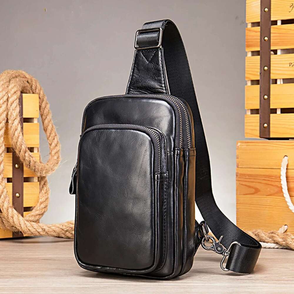 Chest 100% Genuine Leather Shoulder strap handbags Messenger Bag Men Sg Bags designer bag black Crossbody Pack