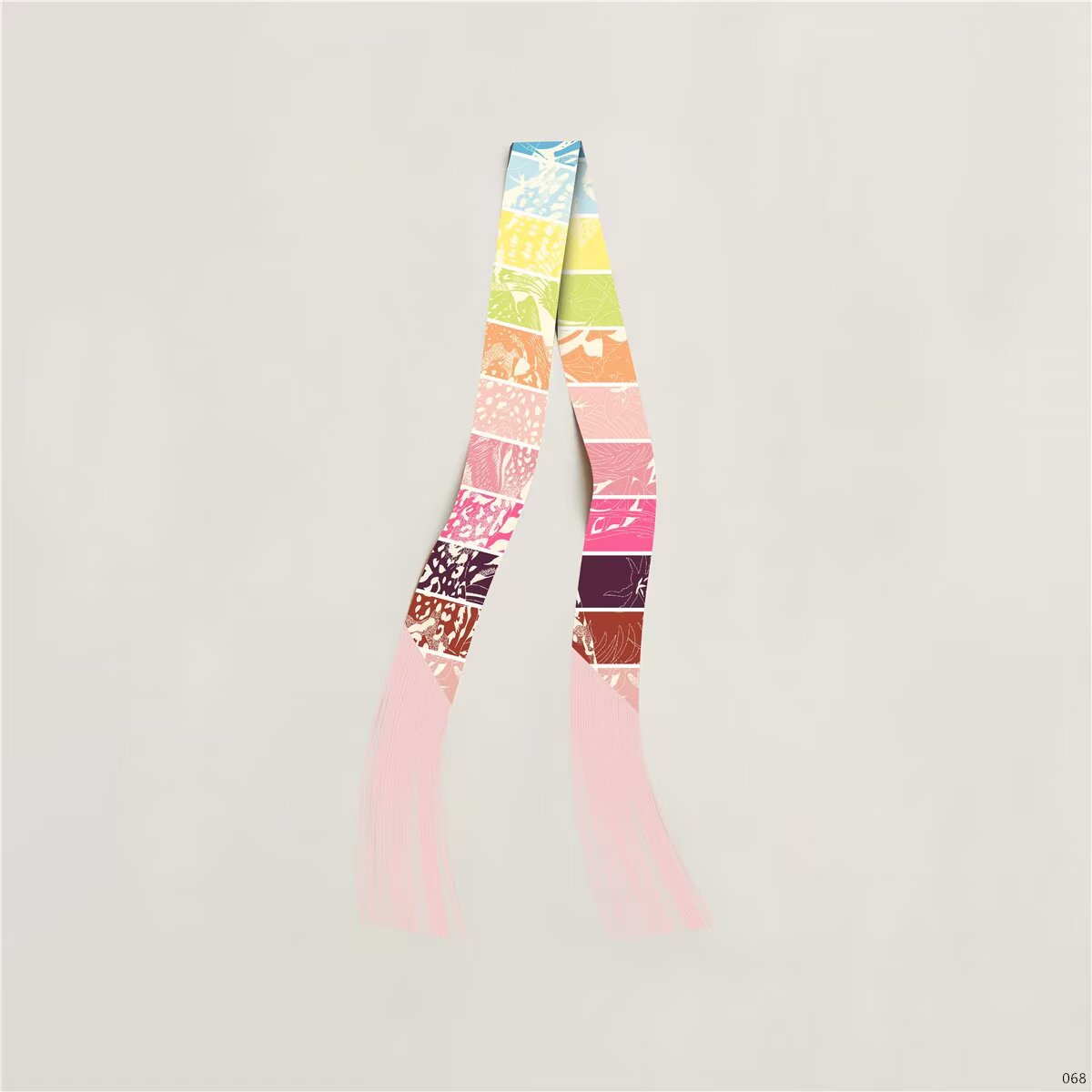 Fringed Twill Satin Small Scarf For Spring Summer Layering And Casual Matching