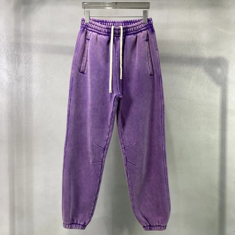 Mens Heavy Cotton Washed Hoodies Suit for Winter Sweatpant Set Loose Fit Streetwear Uniform Women Retro Jogger Tracksuit 251112