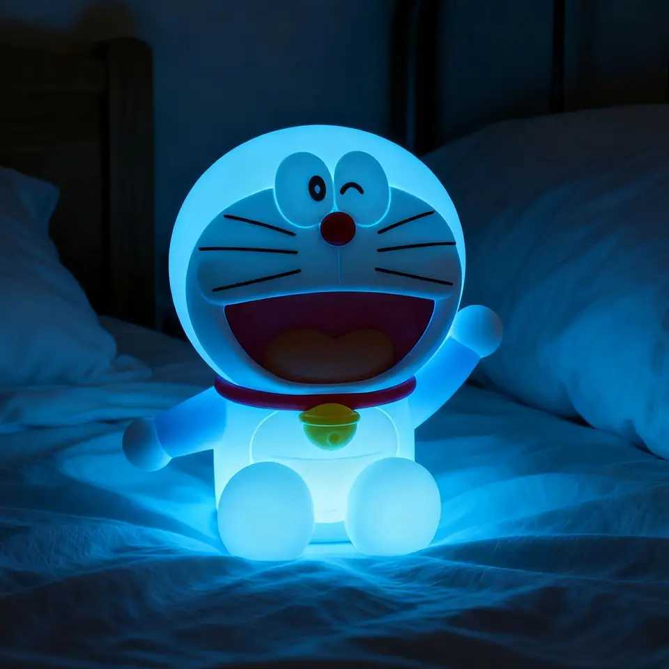 Doraemon Night Light Cartoon Silicone Lamp Pat Control USB Rechargeable Room Decor Kids Birthday Christmas Gift M251118