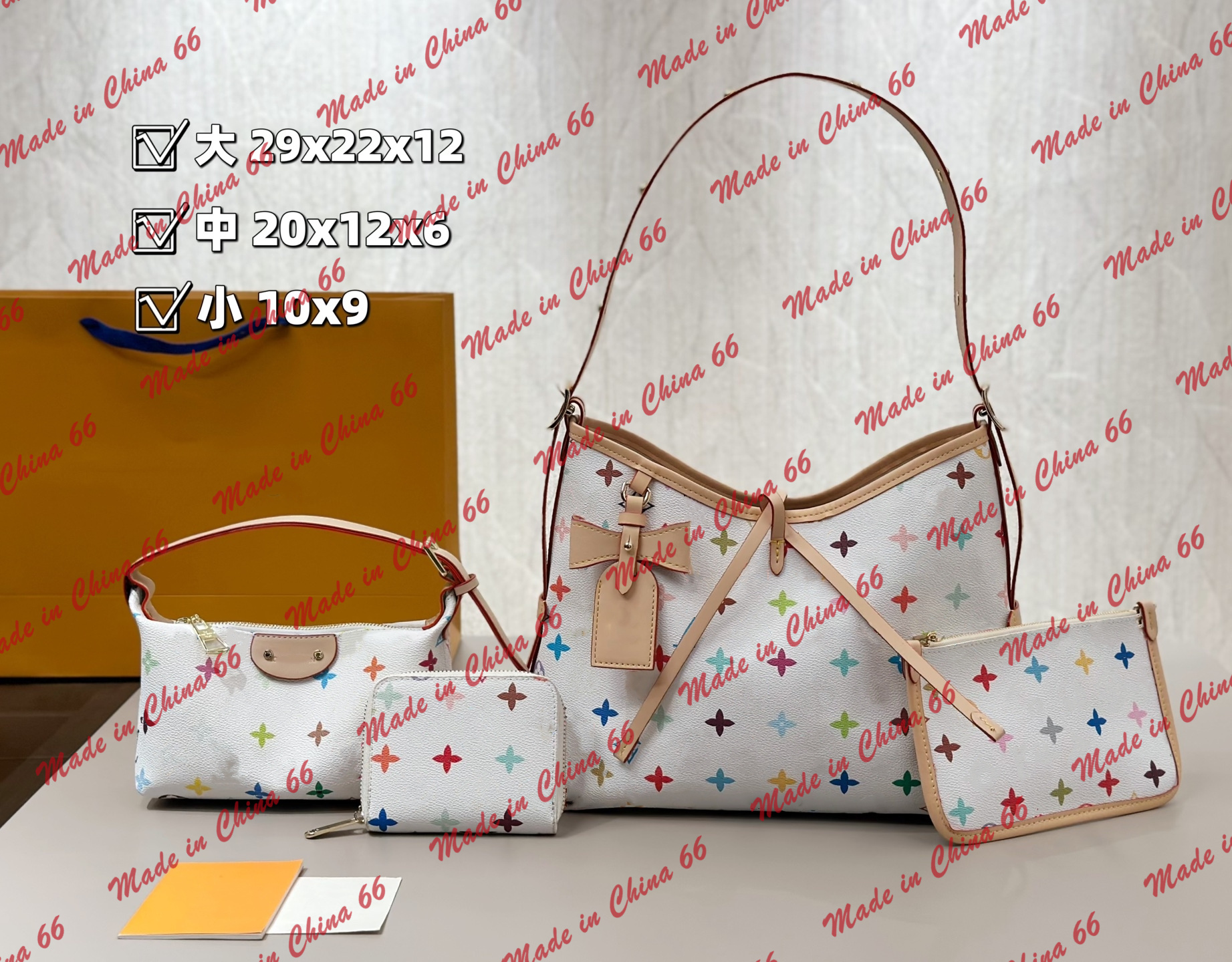 Designer Women's bag Takashi Murakami Joint Handbag Tote bag Leather underarm bag Color crossbody bag Shoulder bag vl