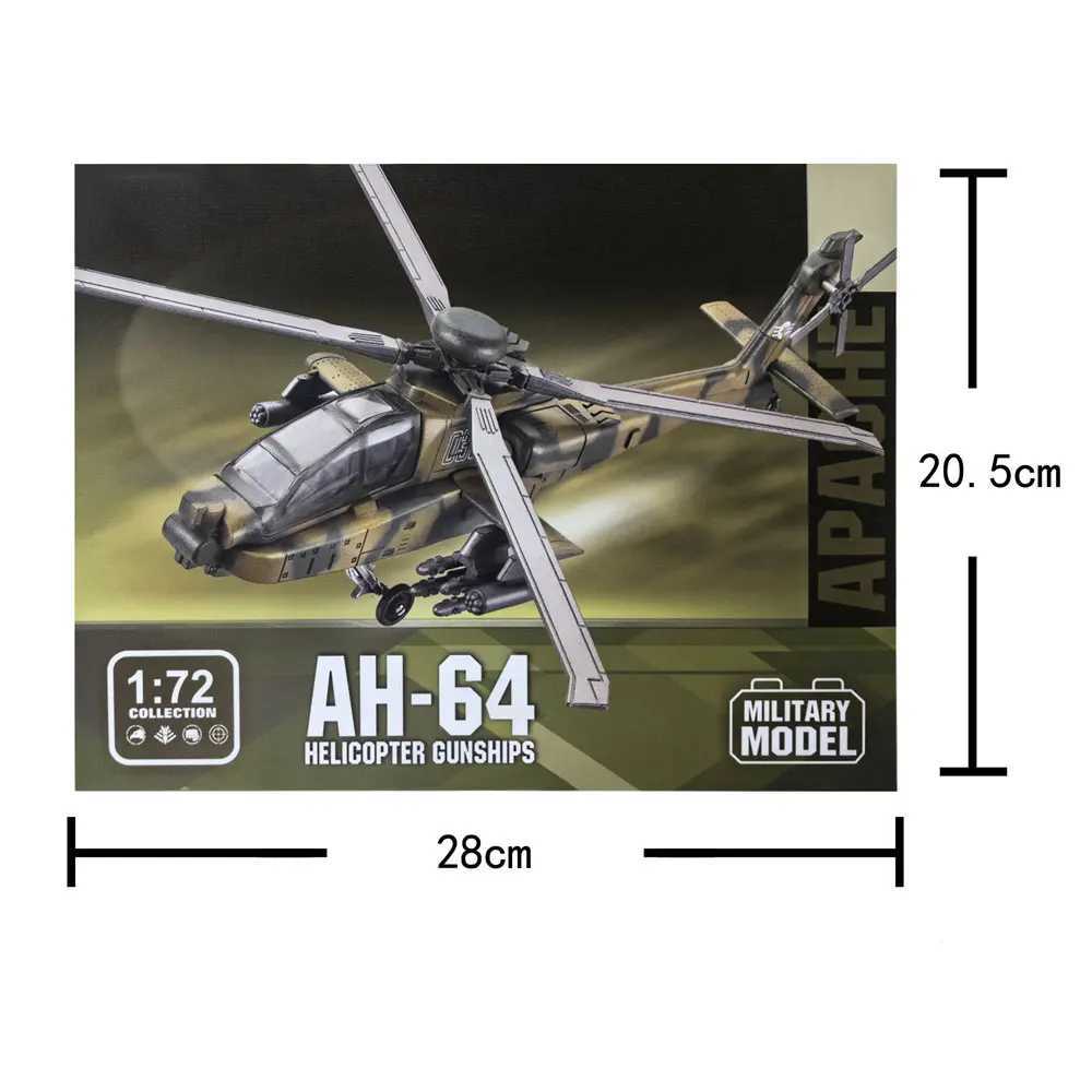1 72 AH64 Helicopter Toy Model Plane Kit ABS Die-Cast Aircraft Display Toys Airplane For Children Collection C251118