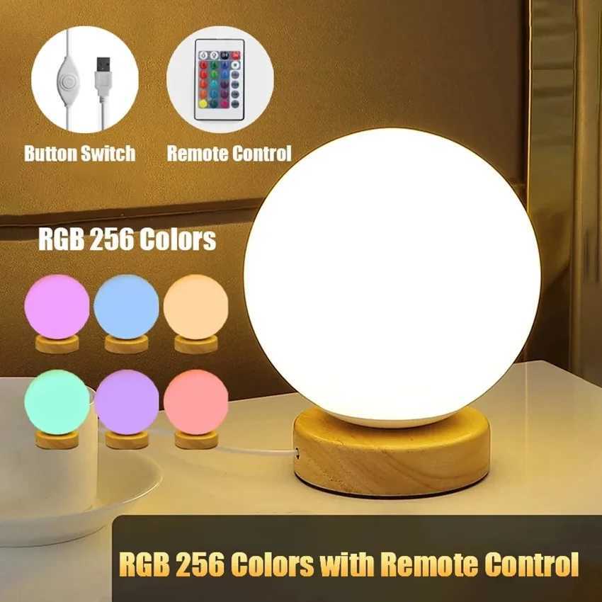 RGB Color Changing LED Night Light USB Rechargeable LED Table Lamp Bedside Lamp for Home Office Bedroom Living Room Light M251118