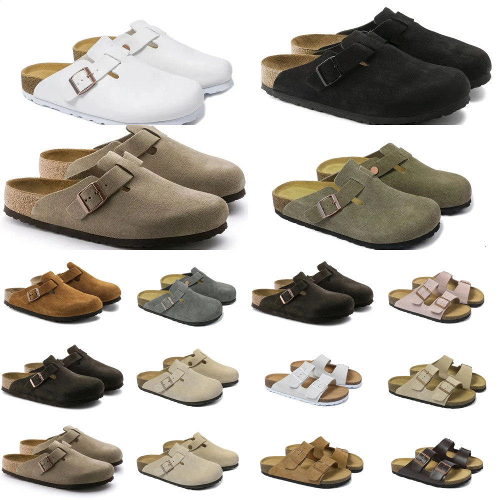 Designer clogs sandals women clog slippers cork flat high quality outdoors footbed eva black suede leather slide taupe beach casual women men sho fggfdg 564541