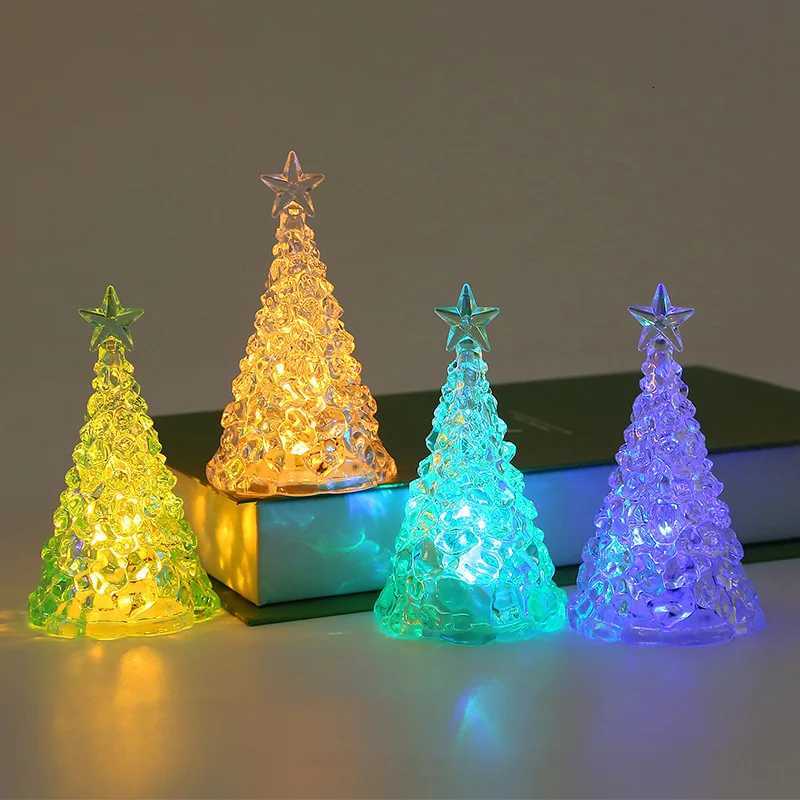 Christmas Night Light Mini Christmas Tree Design Crystal Clear Decor Festive Tabletop Decor M251118