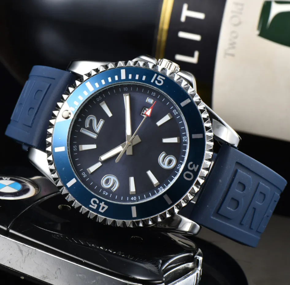 AAA Quality quartz movement watch For mens watches black Watch Rubber Strap Sport waterproof wristWatch montre de luxe