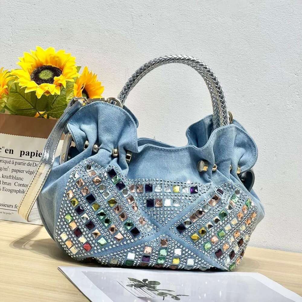 Fashion Vintage Brand Jeans Denim Designer Shoulder Bag Tote Bucket Cross Body Messenger Dias Handbag Purse