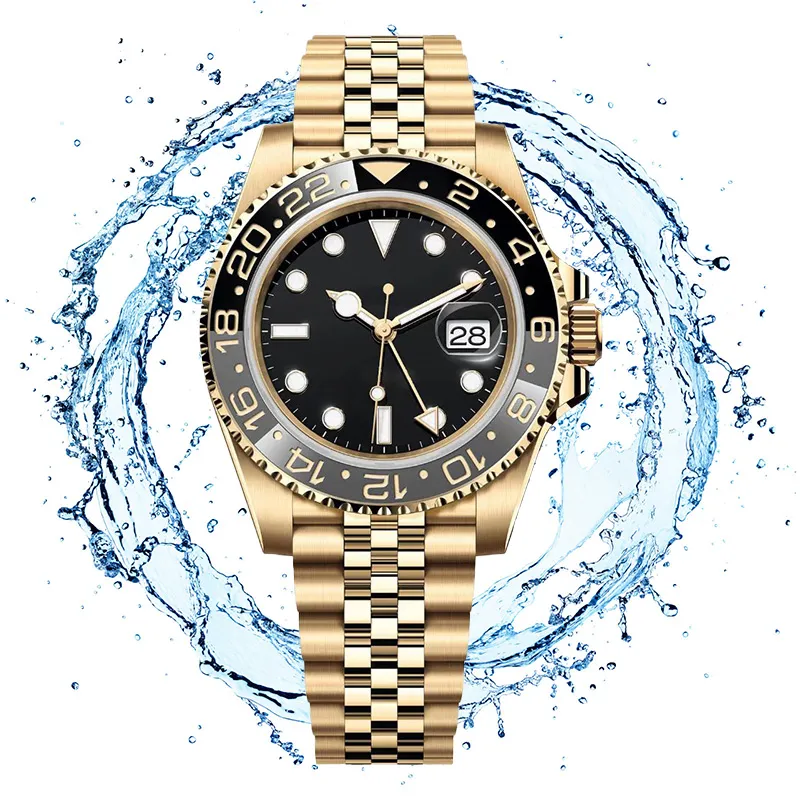 Luxury watches mens automatic mechanical ceramics watches 40mm full stainless steel Gliding clasp Swimming wristwatches sapphire luminous watch montre de luxe