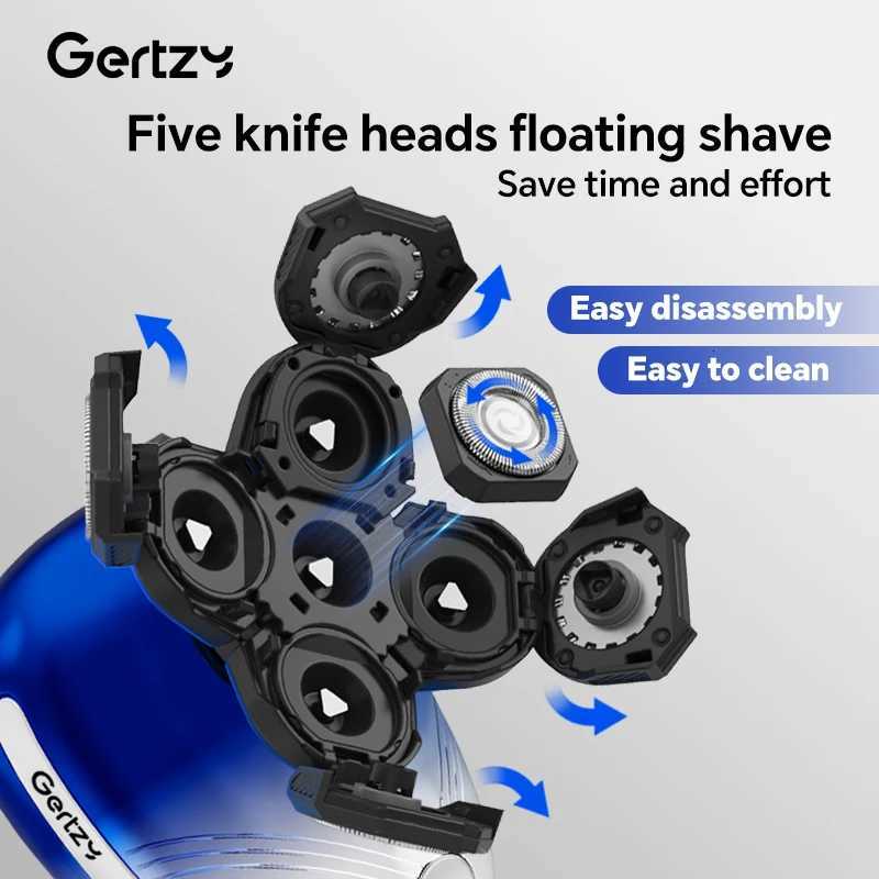 Mens electric shaver 5-in-1 mens beauty set with nose hair trimmer mens hair clipper and digital display screenT251118