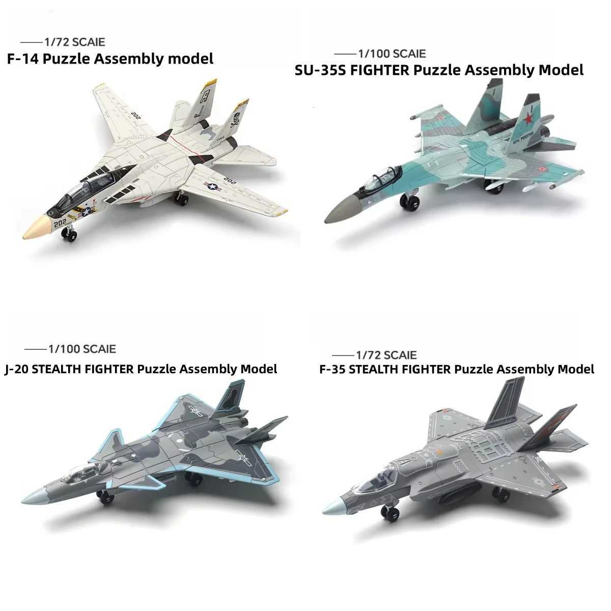 1 Piece DIY 3D Puzzle Assemble Collection Toys T14 Tank F14 F22 J35 Fighter AH64 Helicopter Model Ornament Building Blocks Toy C251118